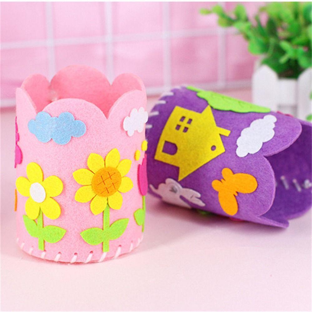 Crafts DIY Craft For Children DIY Pen Holder Non-Woven DIY Pencil Holder Handwork Pen Container