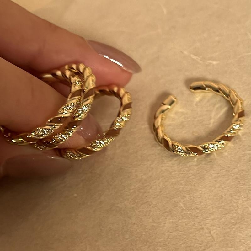 Trendy Ins Style Geometric Copper Ring With Elegant Sparkle For 2023 Fashion