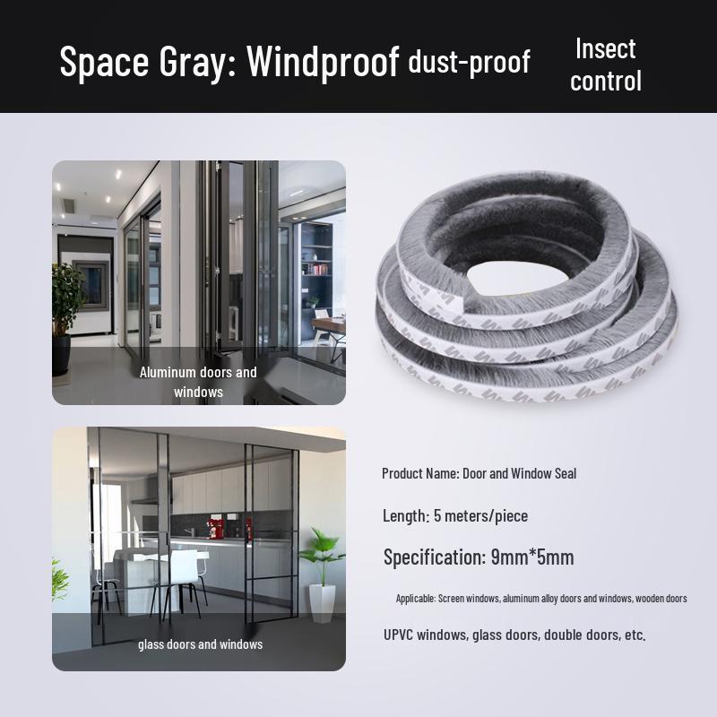 Aluminum Alloy and uPVC Push-Pull Window and Door Weatherstripping Seal
