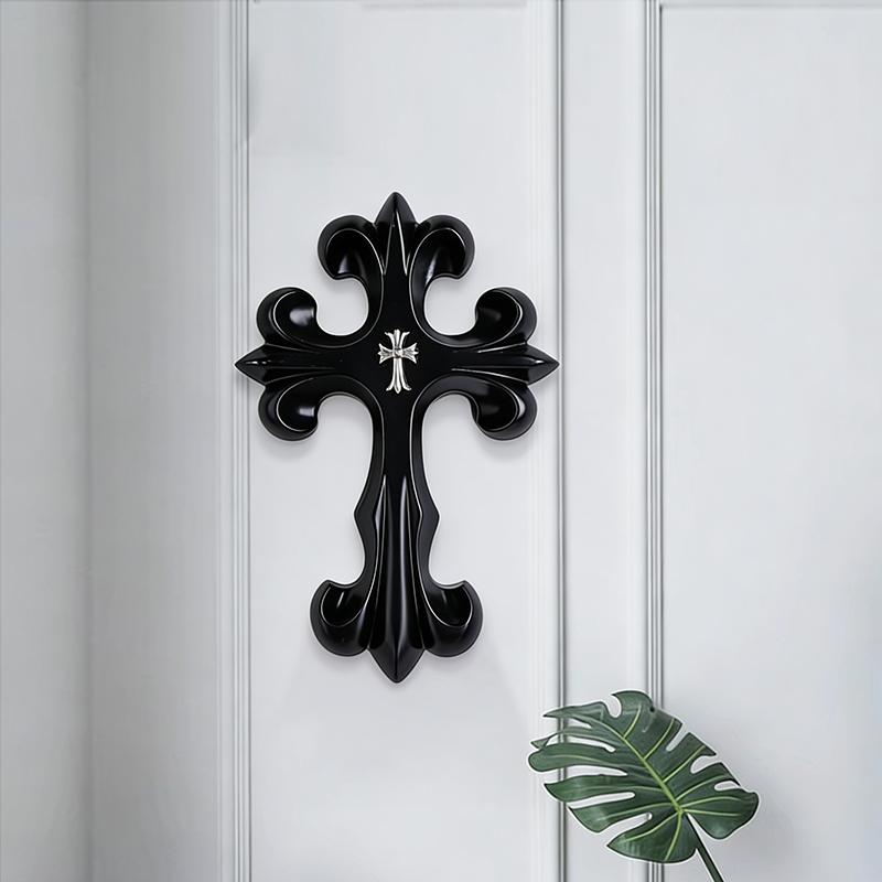 Miniso Vintage Cross Ornament Retro Carving Cross Decoration Home Living Room Bedroom Wall Decoration Gift