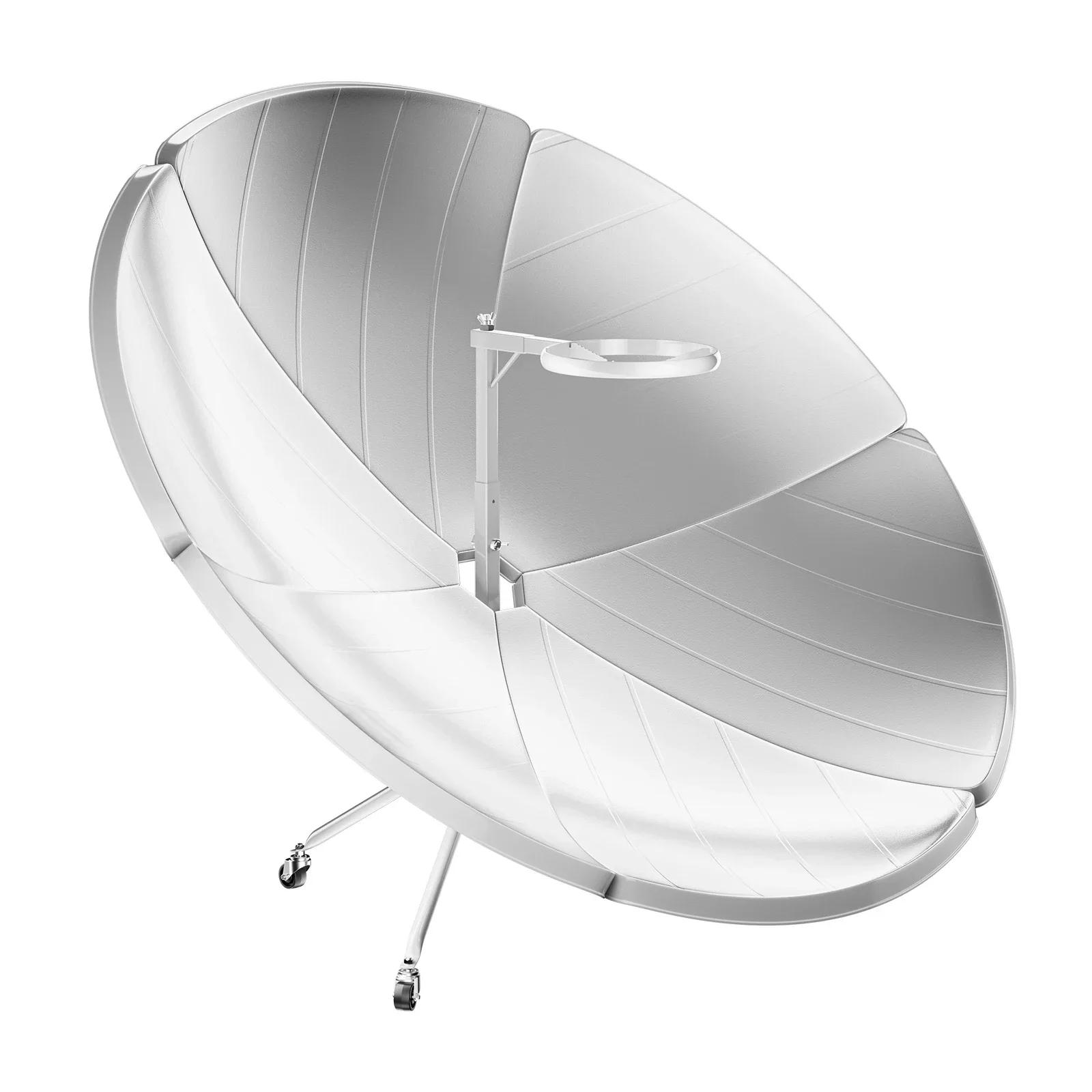 Портативная солнечная плита 1800 Вт, параболическая солнечная печь, инструмент для концентрированного нагрева продуктов для барбекю на открытом воздухе, диаметр 1,5 метра серый