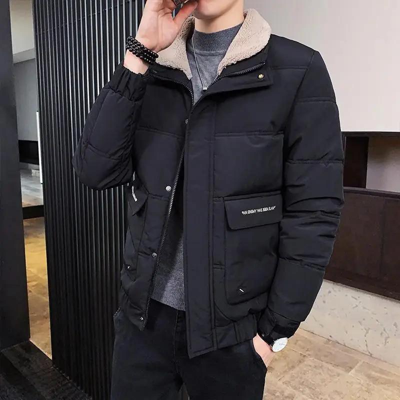 

Толстые Повседневные Мужские Стеганые Куртки с Подкладкой Зимняя Теплая Роскошная Дизайнерская Одежда Мода 2025 Мужские Куртки Быстрая Доставка По Акции Y2k 4XL