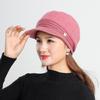 Korean Women's Knitted Solid Color Short Brimmed Duckbill Hat Outdoor Plush Tourist Knitted Beret Hat Trend