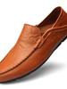 Italian Mens Shoes Casual  Brand Summer Men Loafers Genuine Leather Moccasins Light Breathable Slip on Boat Shoes
