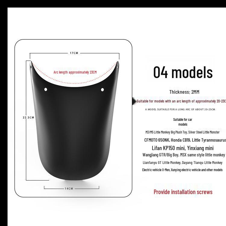 Univerzální přední a zadní blatníky pro motocykly - Příslušenství deflektoru vody pro elektrická vozidla