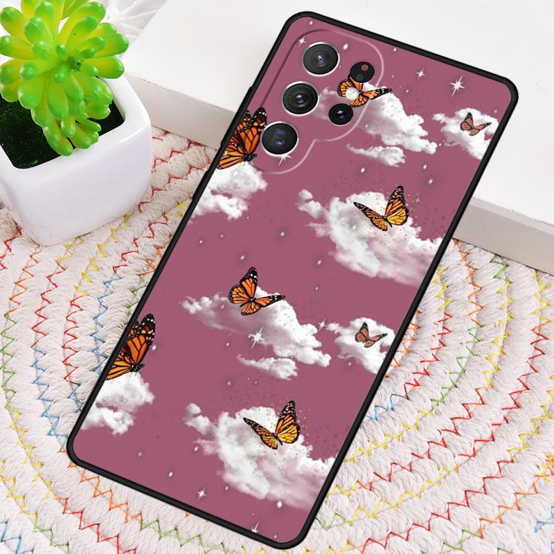 Cute Aesthetic Butterfly Soft Phone Case for Samsung Galaxy Note 10 Pro S26 Ultra S23 S24 FE S25 S21 S22 PLUS Shockproof Cove