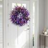 Simulated Plant Lavender Floral Wreath Plastic Front Gate Wreath  Home Decoration