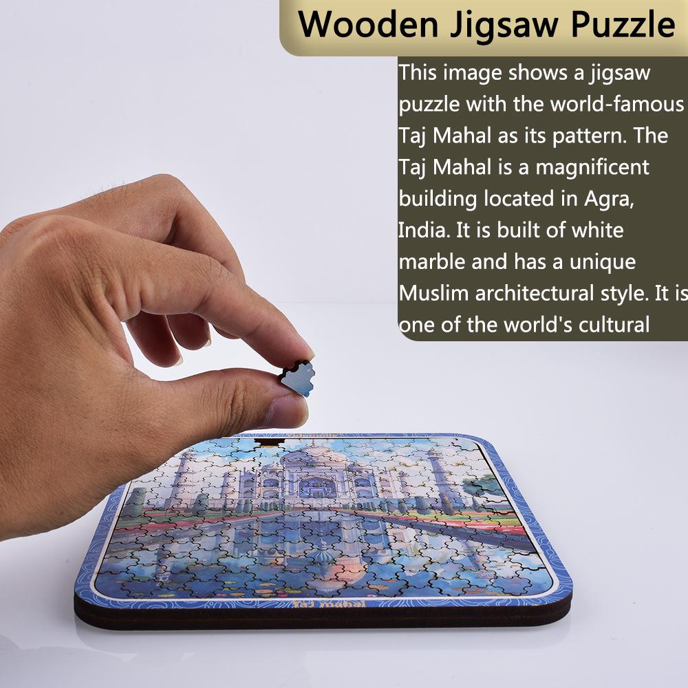 Taj Mahal 192 Puzzle di Legno a Forma Speciale Piano Irregolare Creatività