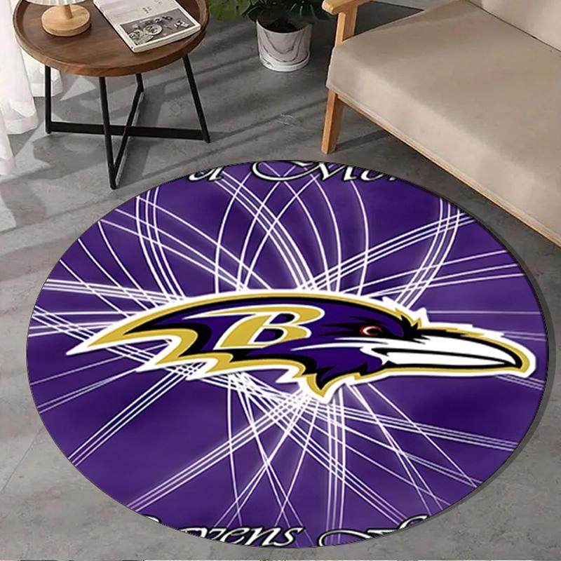 Baltimore Logo Art Round Rug for Livingroom,Bedroom, Palyroom, Chair Rug, Area rug, Circle Carpet, Large Size Fan Christmas gift