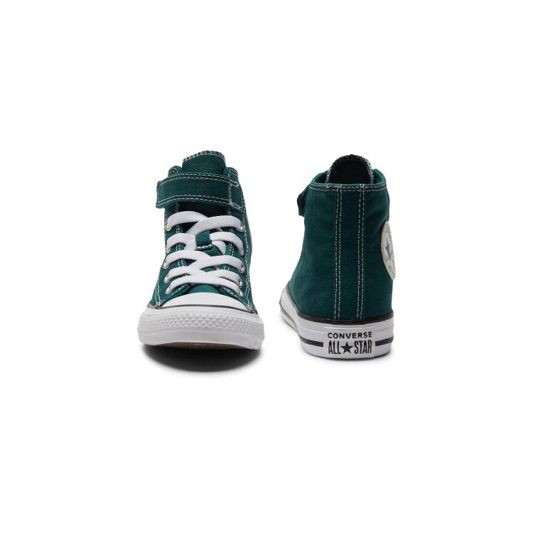 Converse All Star 1V Non-slip Lightweight High-Top Kids Canvas Shoes Green Children Aged 3-7 Years Old A04724C303