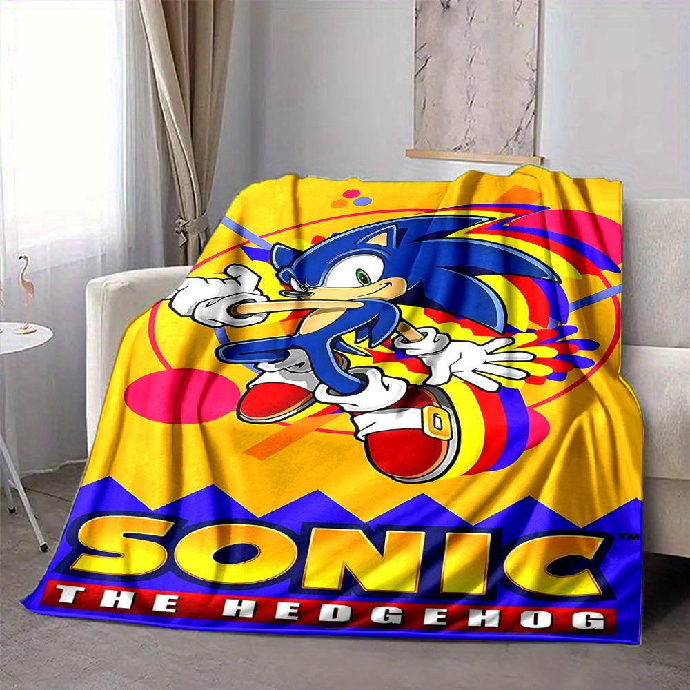 1pc Sonic Adventure Flannel Blanket, Soft Skin Friendly with Digital Printing, Various Sizes Available for Family, Friends, Birthday