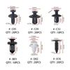 100PCS OPP Bag Mixed Pack 6 Kinds Universal Car Buckle Plastic Fixed Buckle Fastener