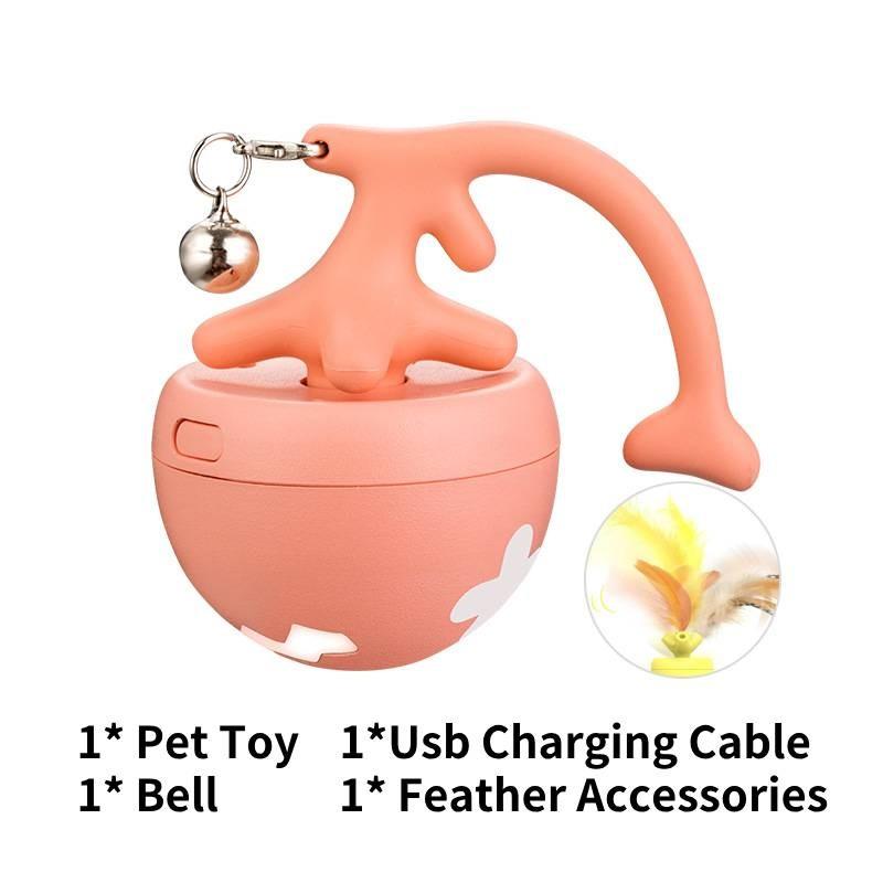 Interactive Led Light Up Fishbone Cat Rolling Ball Toy For Engaging Pet Playtime