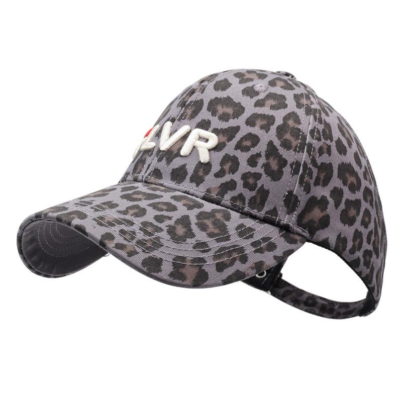 

Niche contrasting color leopard print leopard point soft top baseball hat women s spring and autumn thin fashion hat cute casual cap Adjustable чорний