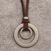 1 Pieza Colgante de Aleación de Doble Anillo Vintage Collar Ajustable, Unisex, Diseño de Estilo Retro, Duradero, Adecuado para Uso Diario