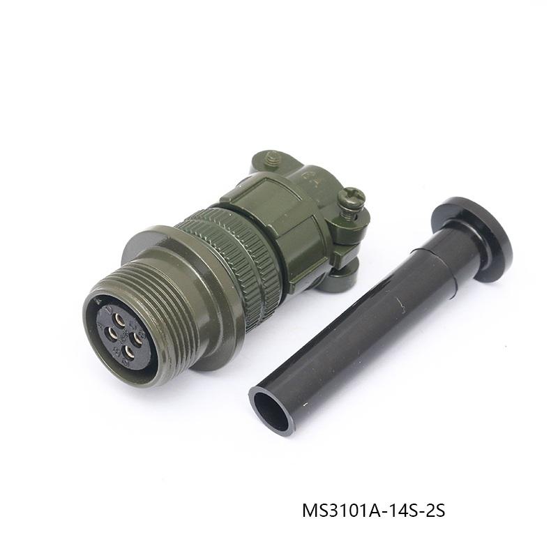 MS3106A 14S-2S 14S-2P MS3102A MS3108A MS3100A MS3101A Round Cable Over Signal Aviation Connector Plug Seat with Tail Clip MS2504