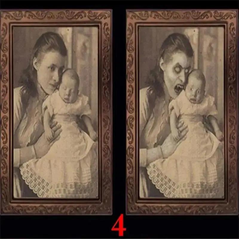 Pretty 3D Changing Face Ghost Picture Frame Halloween Decoration Horror Craft Supplies Haunted House Party Decor Halloween Props