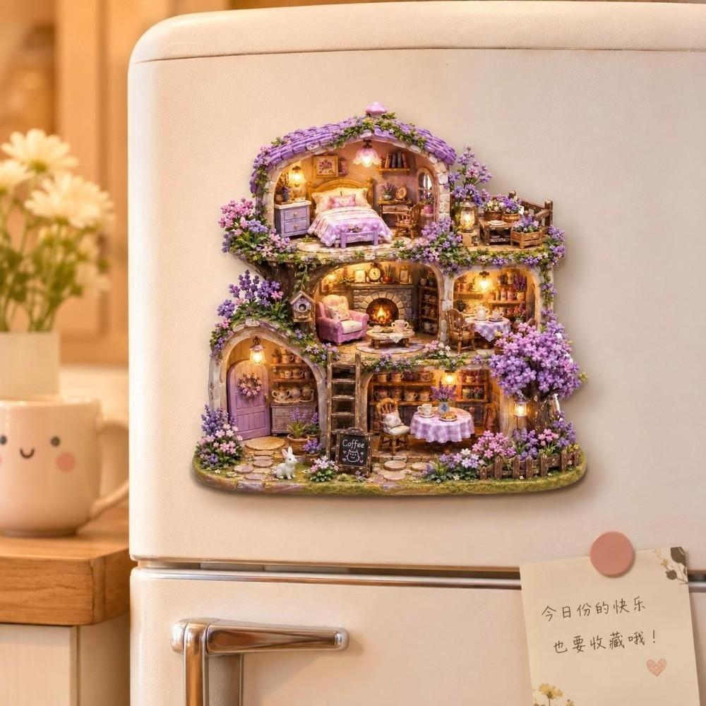 Cute Home Theme Refrigerator Magnet 3D Relief 3D Refrigerator Stickers Kitchen Decor