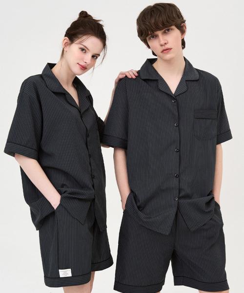 

[Dossy] 2PACK Silk-Fit Modern Short-Sleeve Short-Pants Couple Pajama Set [Shipped from Korea] 100% Authentic XL