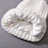 Versatile series adult rabbit velvet knitted hat solid color lined outdoor satin lining wool hat source