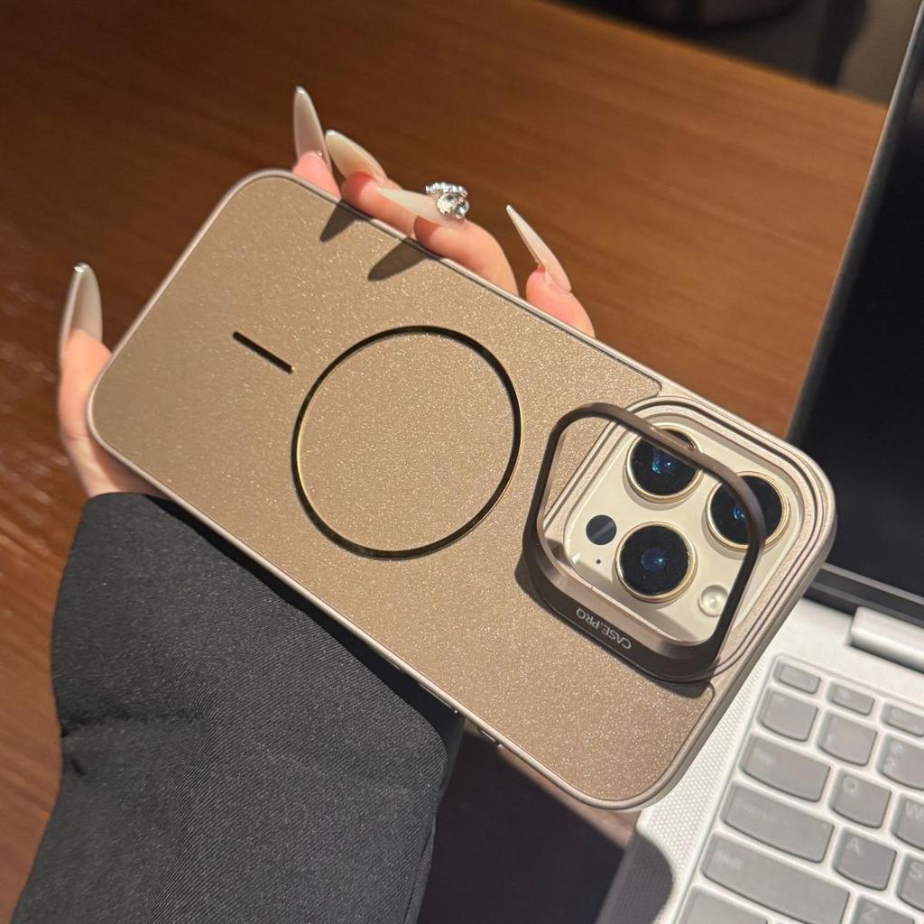 Glitter Fine Magnetic Invisible Lens Stand for 16ProMax Apple Phone Case iPhone15Pro Drop Resistant