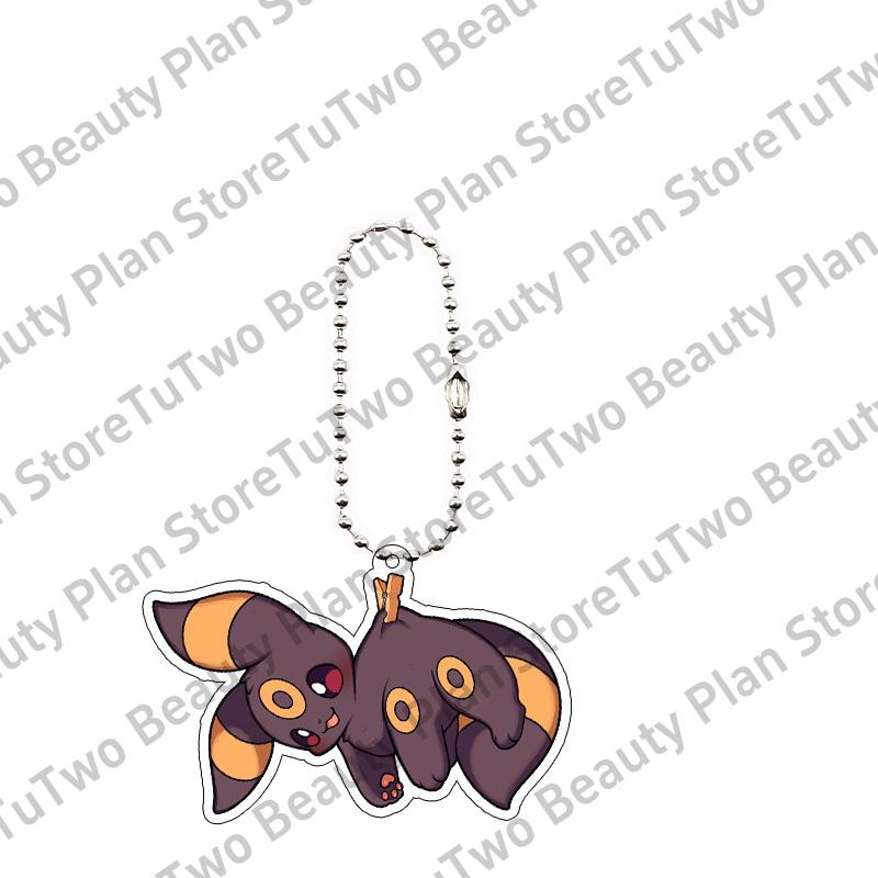 Creative Classics Eevee Anime Acrylic Keychain Pendant Decor Cartoon Umbreon Eevee Espeon Glaceon Jolteon Bag Key Ring Charm