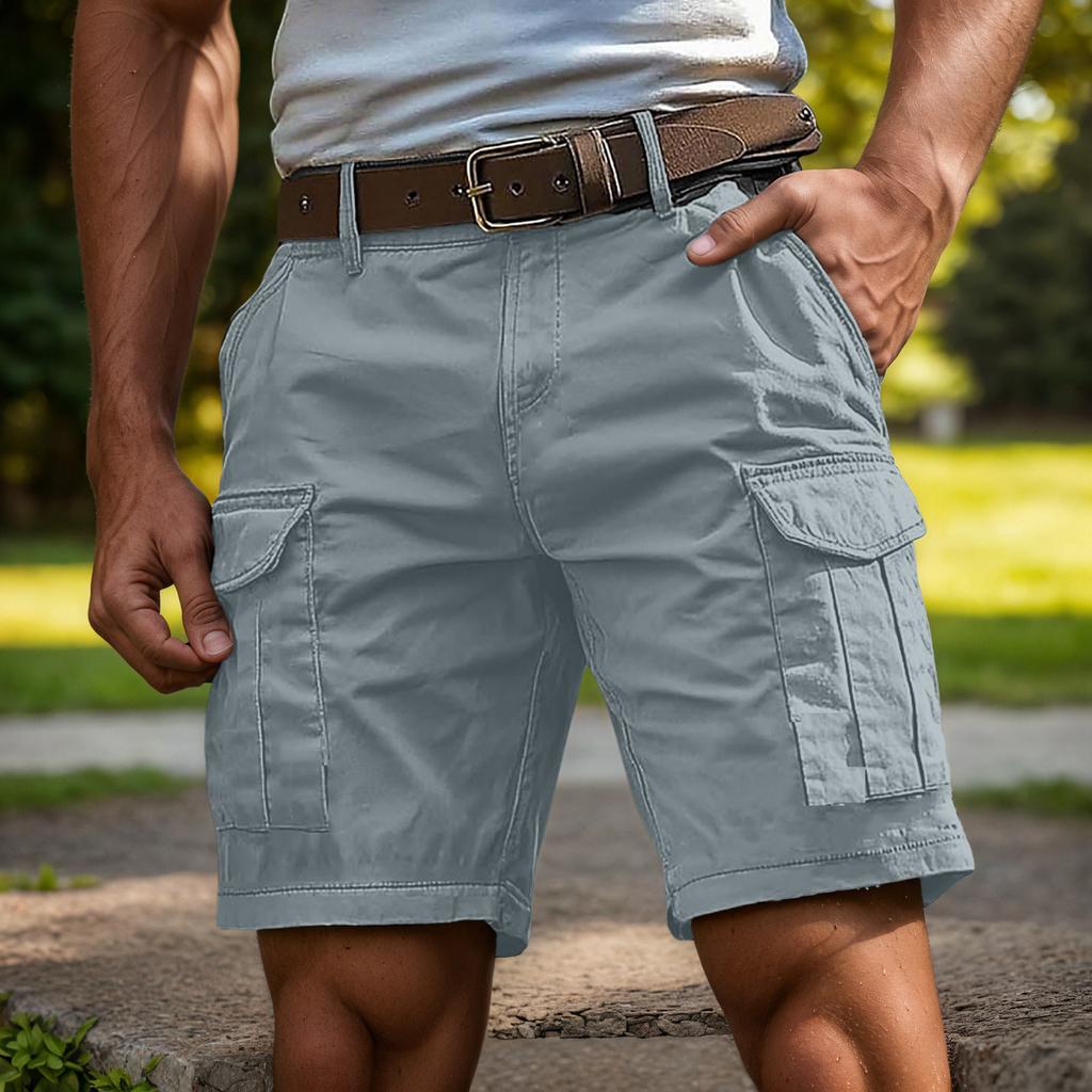 Men's Casual Work Pants With Multiple Pockets, Summer Sport Work Pants, Short Waist Pants, Five-pocket Pants