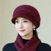 Wool Hat Women's Autumn and Winter Velvet Warm In the Elderly Mother Hat Ear Protection Cold Thickened Foreign Gas Knitted Hat