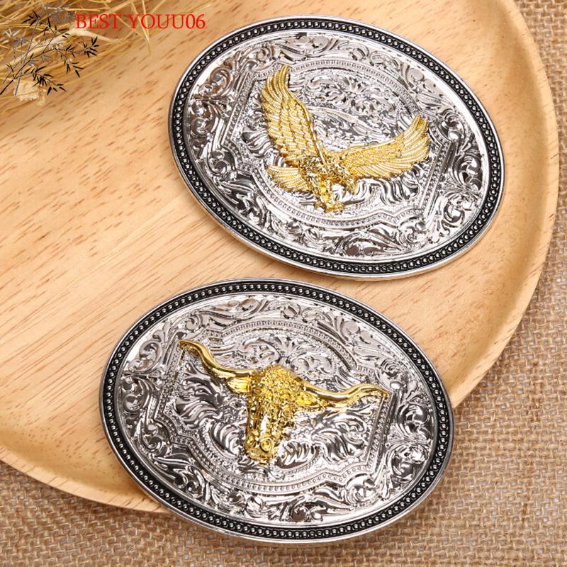 Heißer Langhorn-Bulle Adler Westliche Gürtelschnalle Goldener Texas-Cowboy Westliche Schnallen
