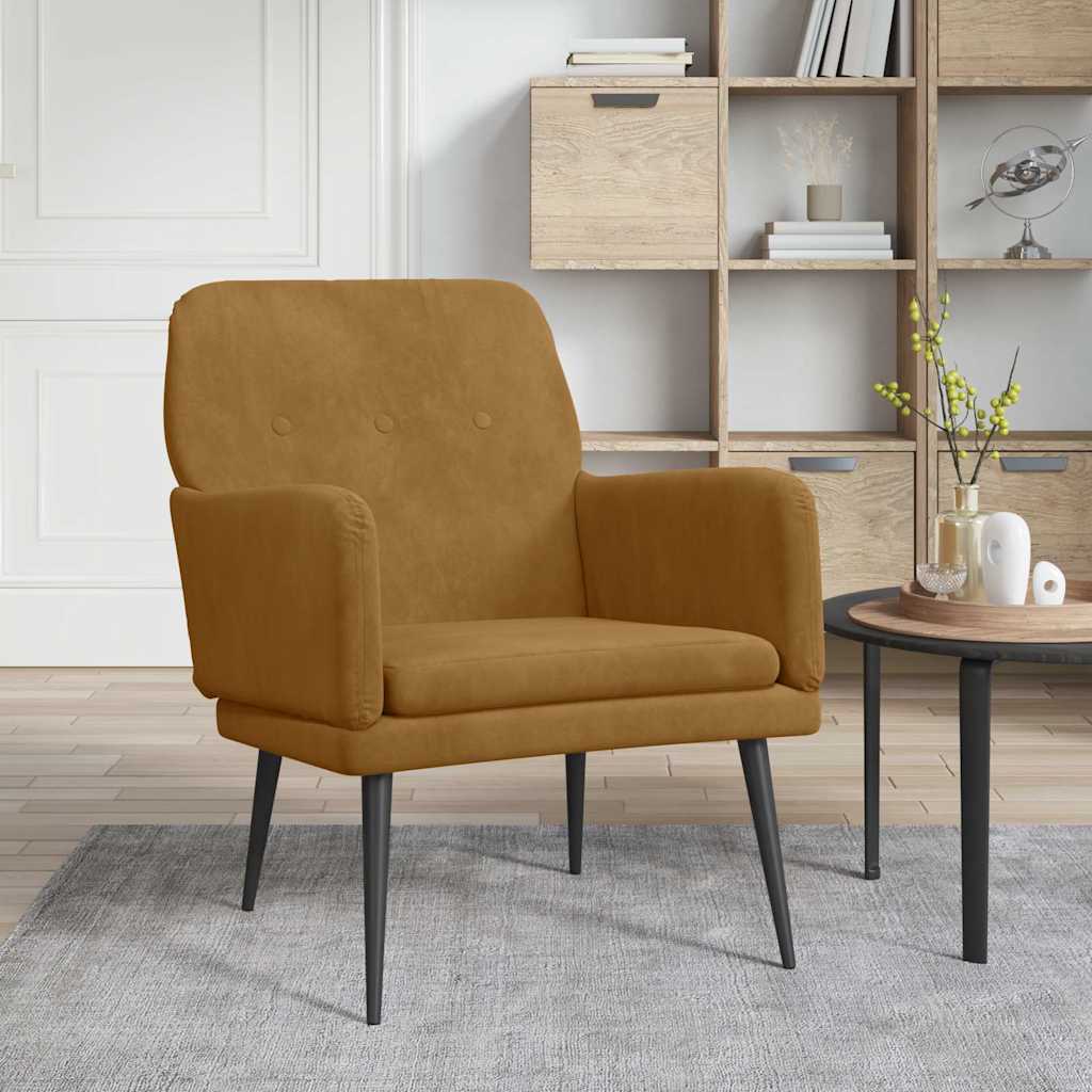 Armchair Brown 62x79x79 cm Velvet