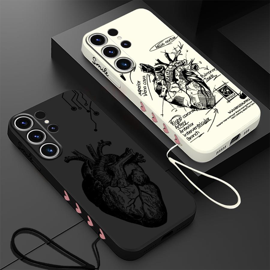 Creative Cardiovascular Model Heart Soft Phone Case for Samsung Galaxy S25 S21 S22 S23 S24 S20 FE S10 Plus Note 10 20 Ultra