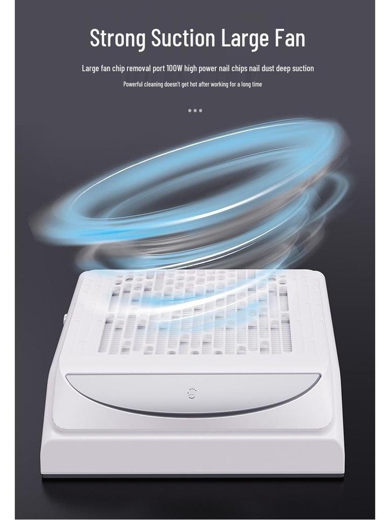 100W High-Power Nail Dust Collector with Adjustable Speed & USB Output, Japanese Filter Net Vacuum Cleaner