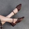GKTINOO 2025 Summer New Retro Hand Woven Genuine Leather Flat Sandals Breathable Buckle Commuting Women's Shoes