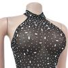 Robe Longue Ajustée à Strass pour Femme - Mode Europe & Amérique