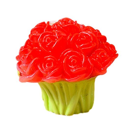Mini Resin Artificial Flower Miniature Dollhouse Flower Accessories Tiny Potted Plants Ornament for Micro Landscape Doll House Fairy Garden