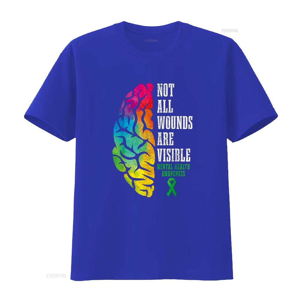 Mental Health Awareness Matters Not All Wounds Are Visible T Shirt vintage Washed designer clothes Versatile Breathable