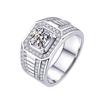 European and American domineering personality one-carat mozzarella diamond big men's ring, fashionable and atmospheric men's business ring ringjewelry