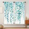 2PCS Digital Printed Curtains, Ivy Waterfall Green Vine Cascade Botanical, Window Drapes for Living Room Bedroom Home Decoration