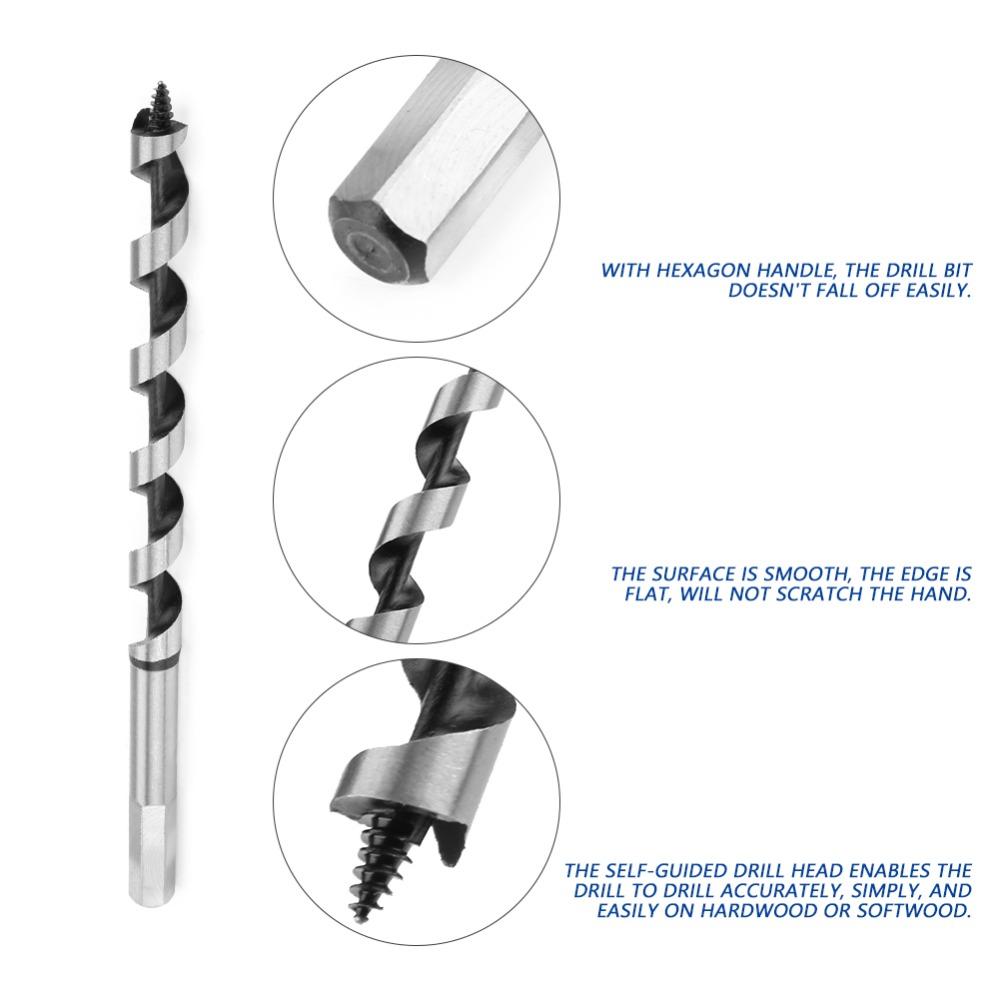 5pcs Carbon Steel Fast Cut Auger Bit Hardened Alloy Steel Wood Drill Bit Set Wood Drilling