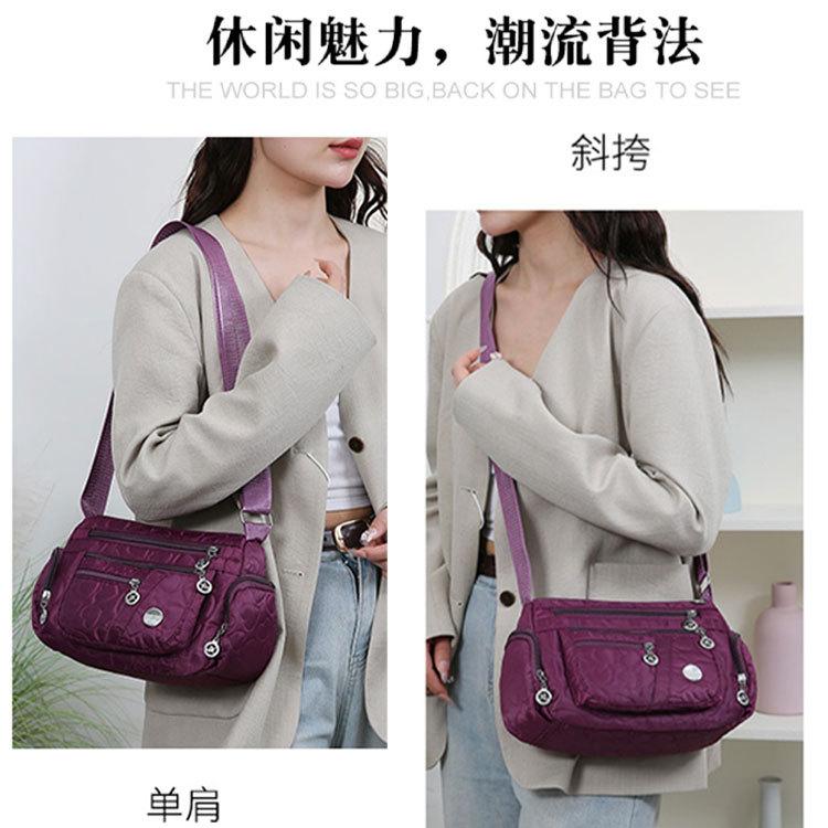 Tasche Damen Vielseitige Umhängetasche Mehrfachfächer Mode Schultertasche Damen Tasche Einfarbig Reißverschluss Schräg Cross Damen Mama Tasche Tide