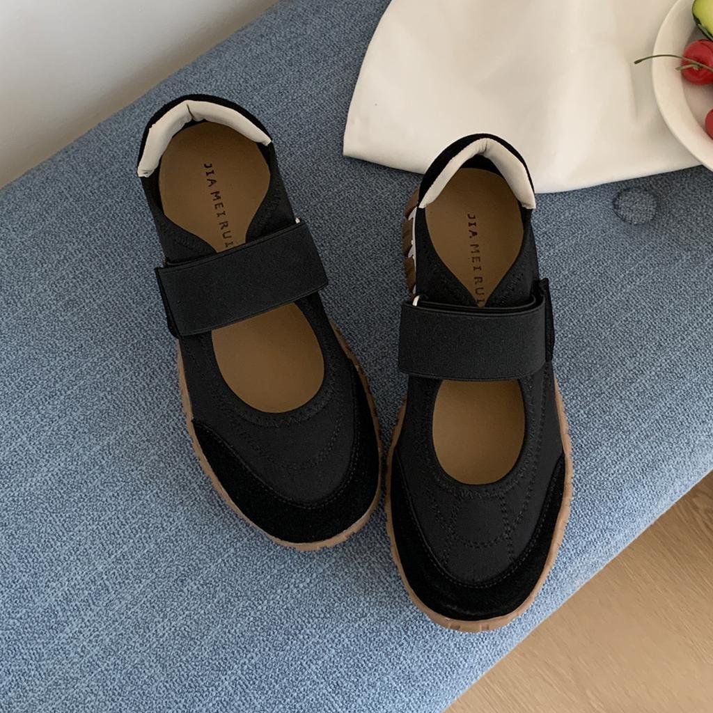 IPPEUM Mary Janes Shoes Round Toe 2025 New Women Flat Shoe Black Red Ballet Sneakers