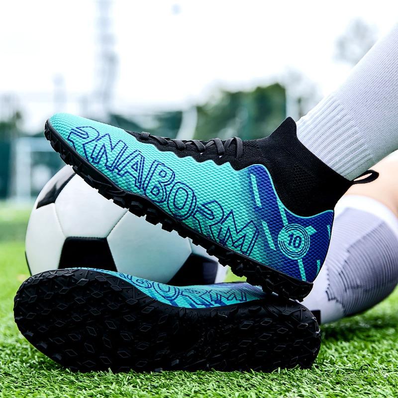 Herren-/Damen-Fußballschuhe Gummi Weiche Sohle Kurze Stollen Kunstrasen Jugendliche Kinder Fußballschuhe