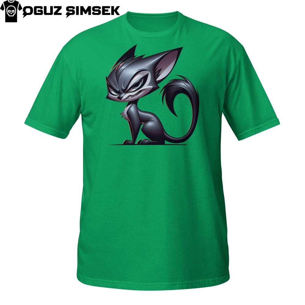 Evil Cat T-Shirt – Sleek Cartoon Feline with Sinister Attitude and Style