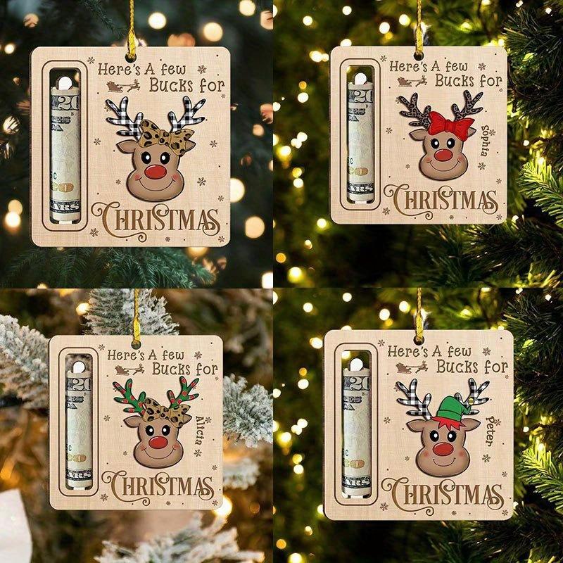 

4/5/8PCS Christmas Xmas Money Wallets and Envelopes Cards Holder Box Ornaments for Tree Hanging Holiday Decor & Party Favors 4PCS 3