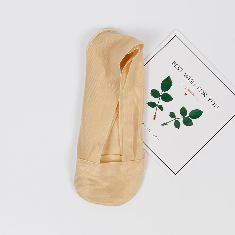 Women's Summer Thin Cotton Ice Silk Non Slip Non Drop Heel Shallow Mouth Invisible Socks