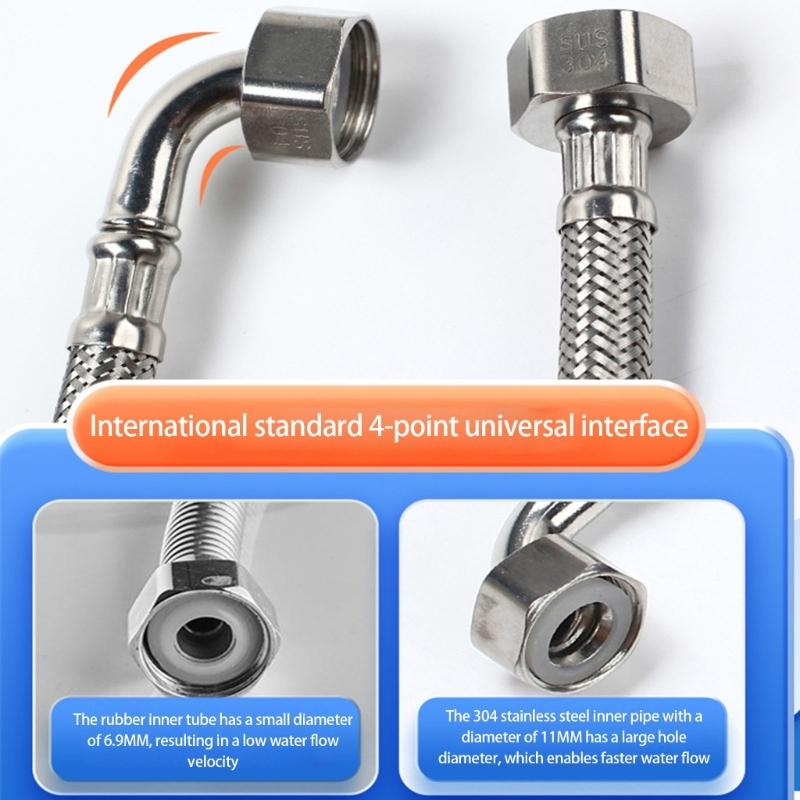 Heavy Dutys Elbow Flexible Pipe 304 Steel Construction 1/2InchBSP Water Connectors For Domestic Plumbing Elbow Pipe