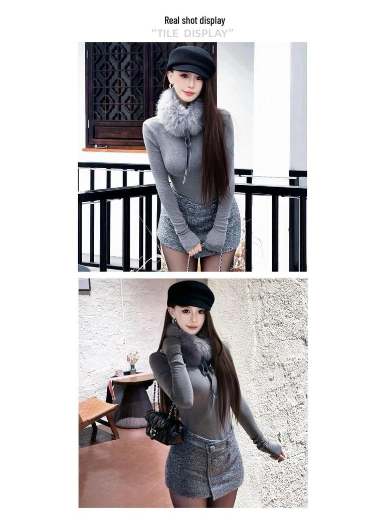 "Ghost Horse Girl" Korean A-line Multi-Button Slimming Skort