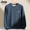 JEEP SPIRIT Men's Fleece-Lined Round Neck Pullover Sweater