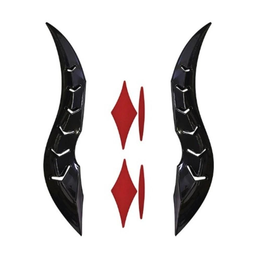 2Pcs Gothic Style Car Roof Horn Decoration Horn Shaped Roof Horn Ornament Vehicle Accessories