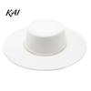 Luxury Faux Pearl Trimmed Hat Wide Brim Wool Felt for Women, Vintage Flat Top Fedora with Trim, Elegant Winter Cap Autumn Fashion Accessories Stylish